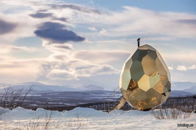 Шведская зеркальная сауна-золотое яйцо (8 фото)