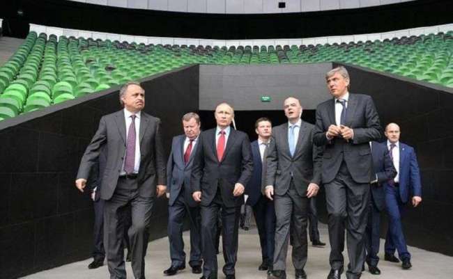 Президент ФИФА Джанни Инфантино и Владимир Путин посетили стадион ФК «Краснодар» (4 фото)